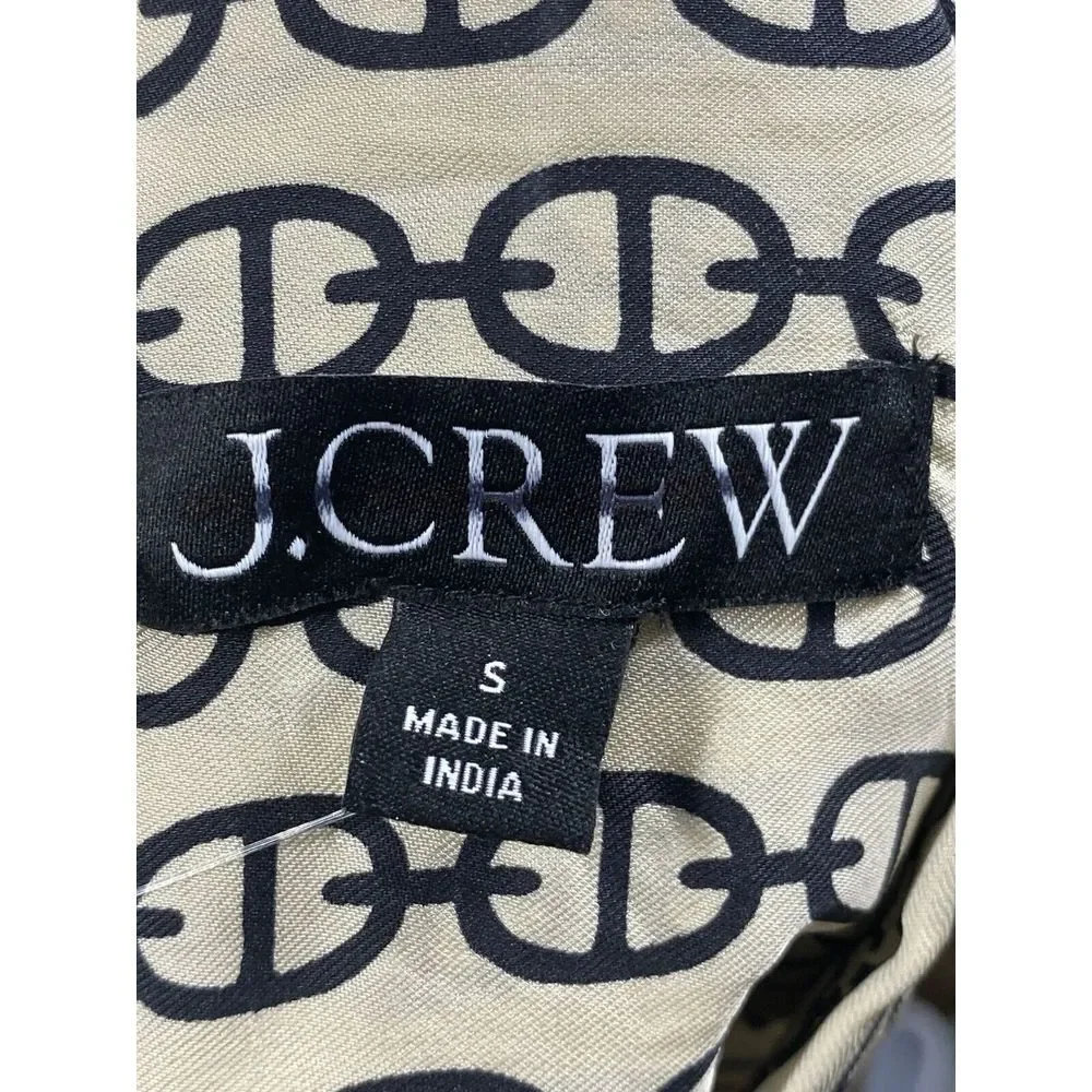 J.CREW Women's Amelia Popover Shirt‎ Dress in Vintage Links Prints Long Sleeve S